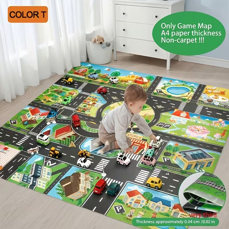 1PC Kids Road Map Toy Car Mat