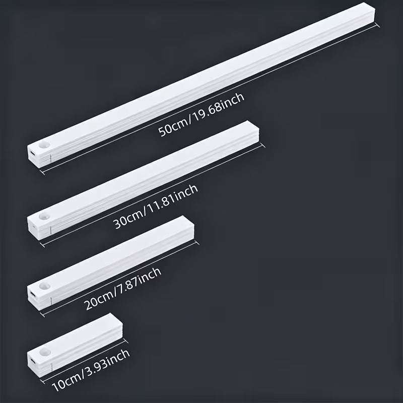 LED Motion Sensor Light - Dimmable Cabinet Light with USB Charging, 2 Color Options, Night