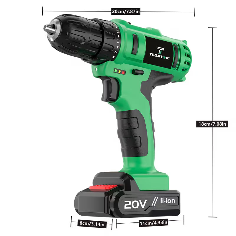 Tegatok 20V Cordless Impact Drill