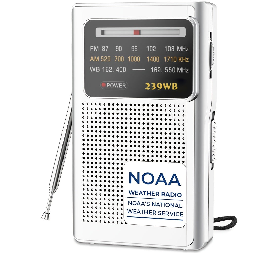NOAA Weather Radio, AM/FM Battery Operated Transistor Portable Radio