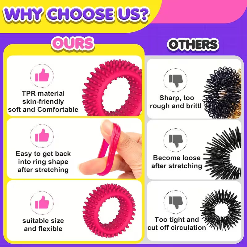 TIGERPOWER Silicone Fidget Rings for Kids
