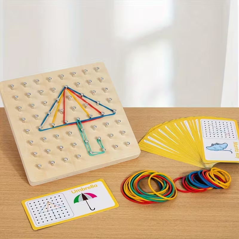 Wooden Geometric Pegboard