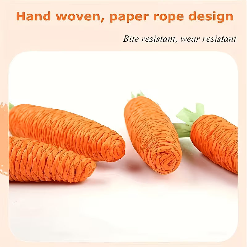 2pcs Carrot Shaped Cat Biting Toy, Sisal Fiber Set