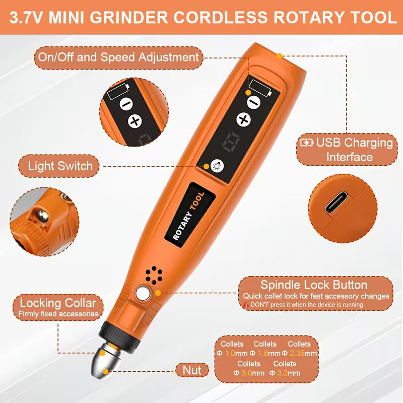 Mini Cordless Rotary Tool with Li-ion Battery