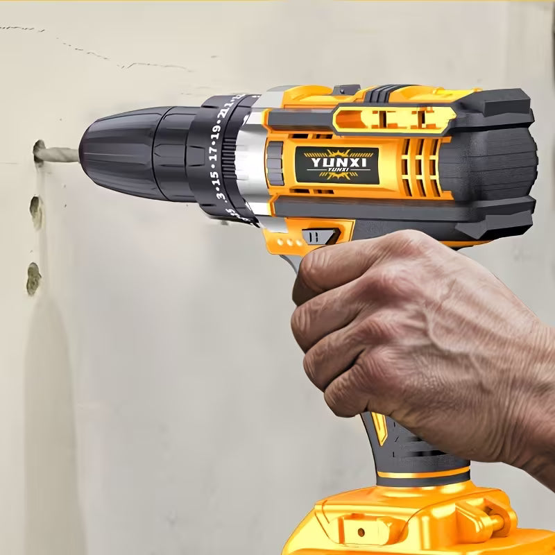 21V Cordless Drill Set, Impact Drill Screwdriver, With Work Light, Adjustable Speed