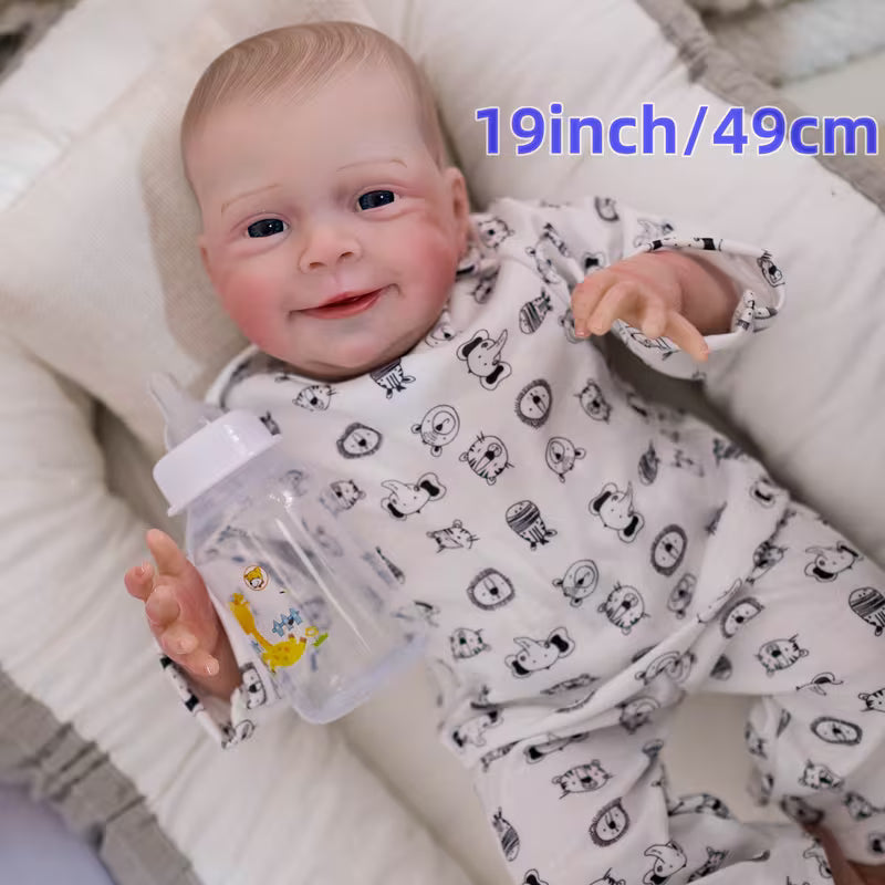 Newborn Baby Dolls-19-inch/49cm Lifelike Reborn Doll with Soft Cloth