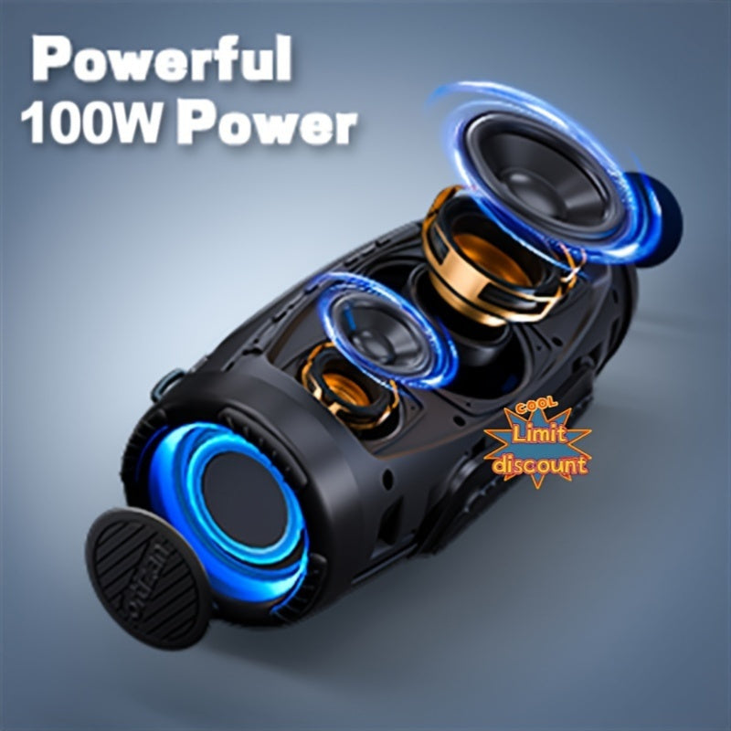 Ortizan 120W Portable Wireless Speaker - Powerful Stereo and Deep