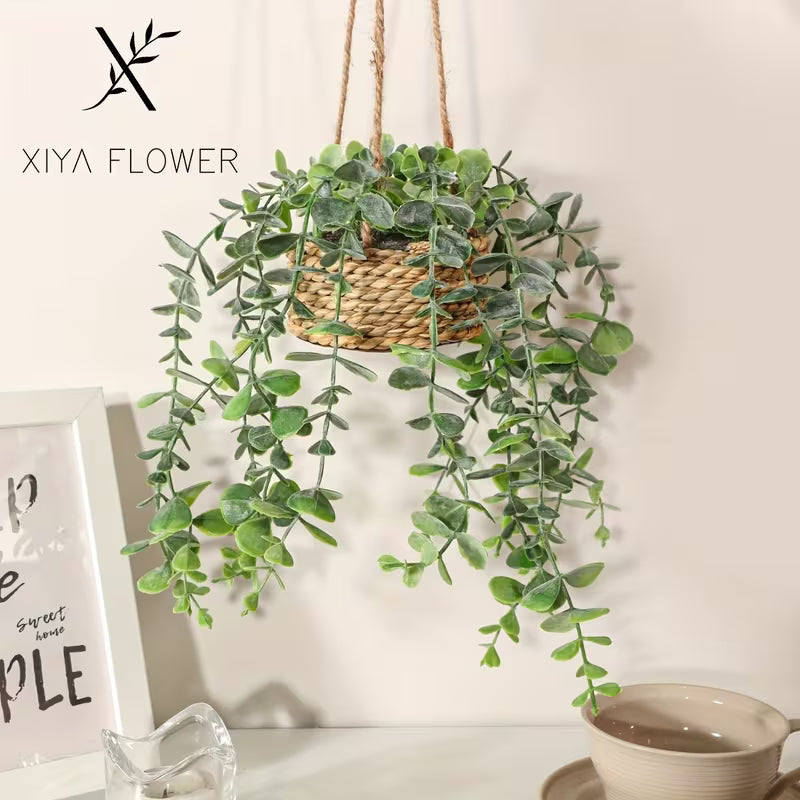 1pc Artificial Eucalyptus Leaf Hanging Branch Hanging Grass Pier, Simulation Eucalyptus Leaf