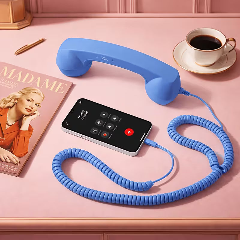 Phone Handset for Cell Phone, Anti-Radiation Type-C Retro Phone Handset, Ergonomic Comfort