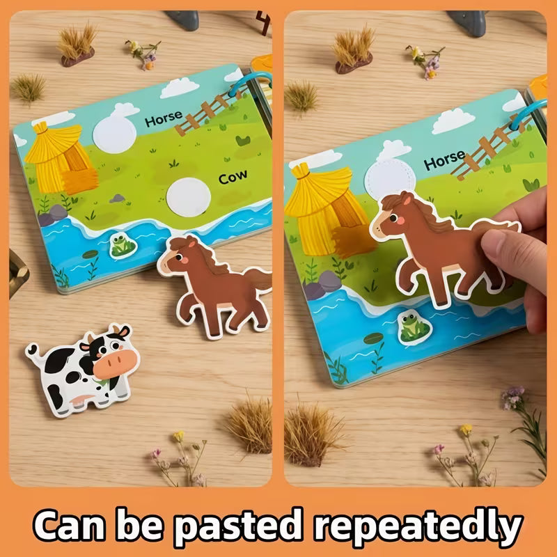 Reusable Animal-themed Busy Book 1 Interactive Activity Book