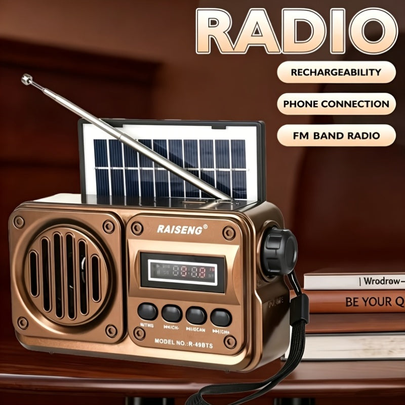 FM Portable Radio, Multi-functional Radio (R-49BTS), Retro Wireless Wireless Speaker