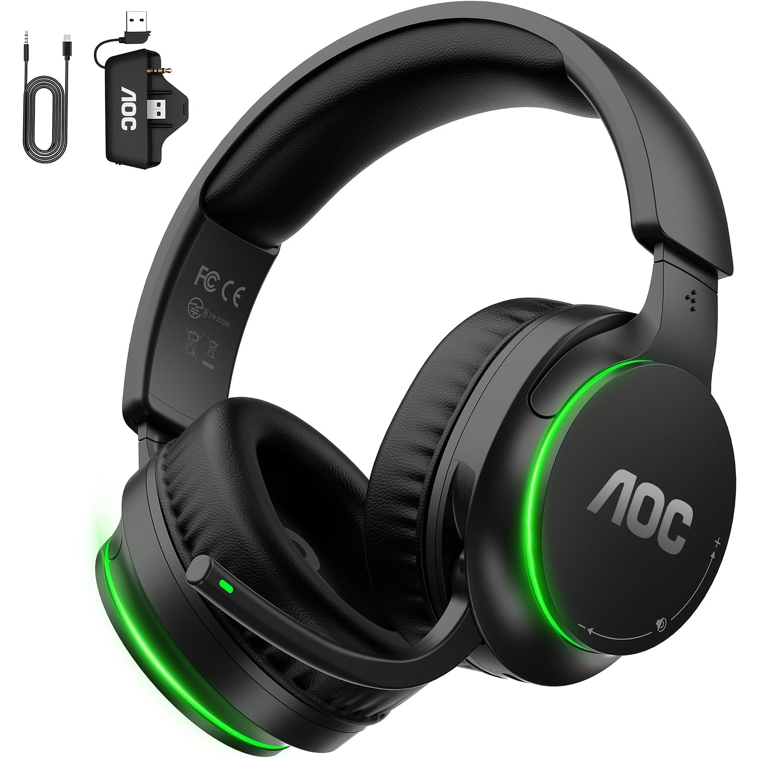 Wireless Gaming Headset with 75H Battery, Bluetooth 5.4 & 2.4GHz