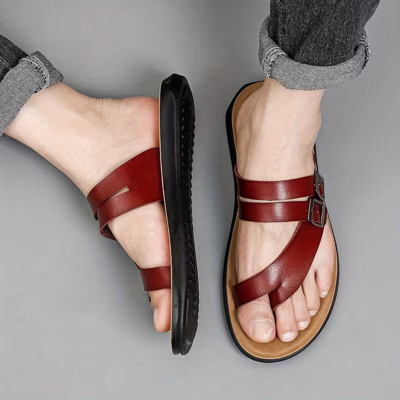 Men's - Business Casual Slippers - Indoor/Outdoor Slip- Sandals with Cushioned Sole & Upper