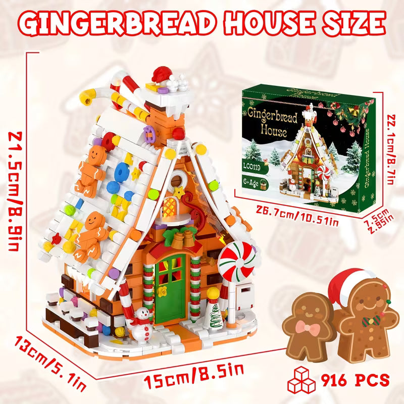 Gingerbread House Building Blocks Set