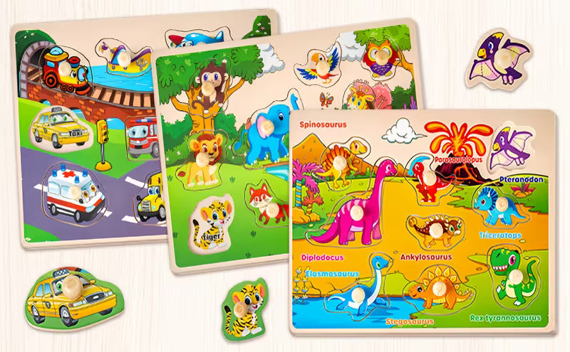 Wooden Puzzles for Toddlers 12 Months + Years Old