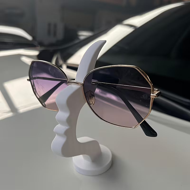Side-Face Shaped Glasses Stand, Unique Curved Eyeglass Holder, Safe Art Storage Solution