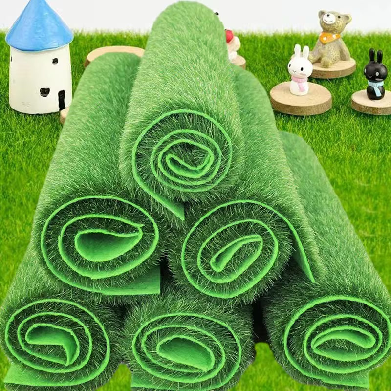 10pcs Set of Artificial Turf Moss Mats, Artificial Green Carpet, Micro-Landscape Decoration