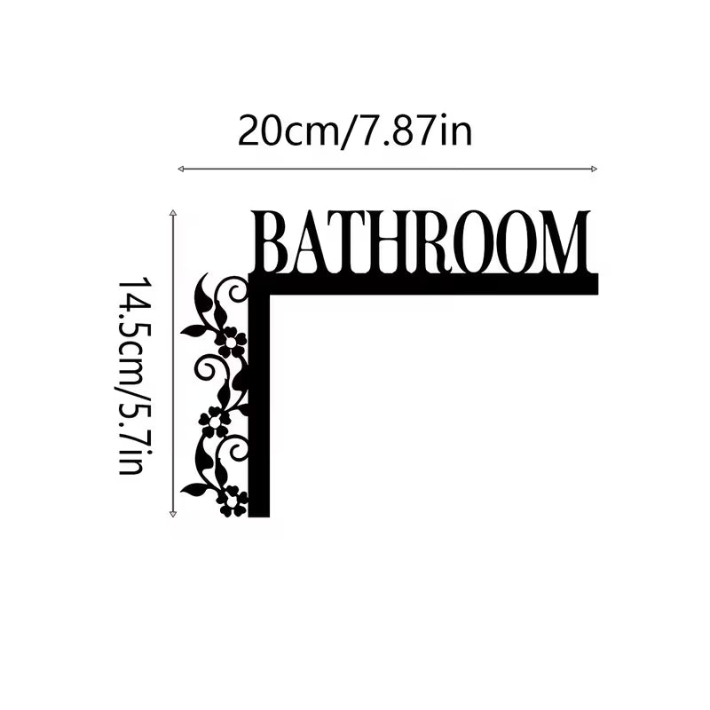 1pc an Elegant Metal Bathroom Door Sign, Wall-Mounted Wrought Iron Decorative Sign