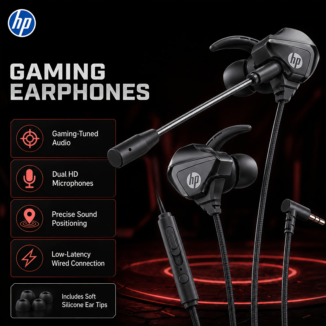 HP Wired Gaming Earbuds 3.5mm