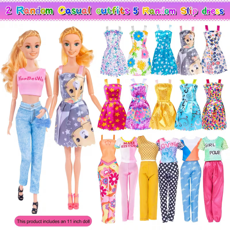 Doll Closet Playset with Doll Clothes and Accessories Including One Doll
