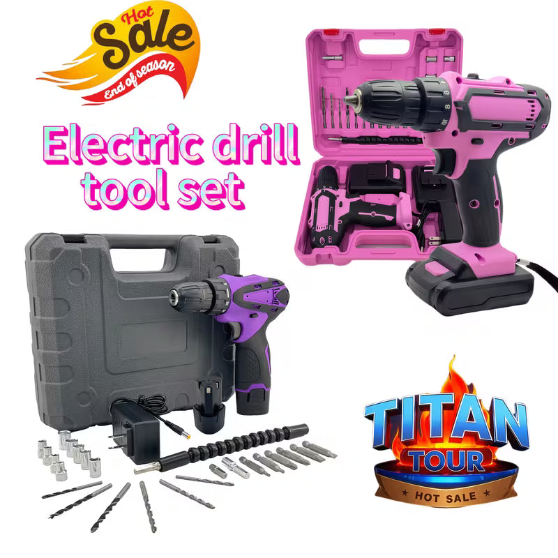 21V Cordless Impact Wrench Wireless Drill Kit (purple Or Pink), Brushless Electric Drill