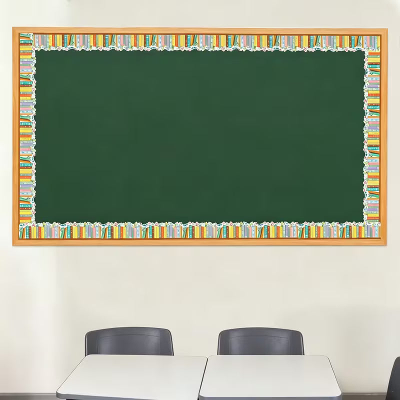 Wildflower Bookshelf Border Decoration - 32.8Ft Self-Adhesive Sticker for Back to School