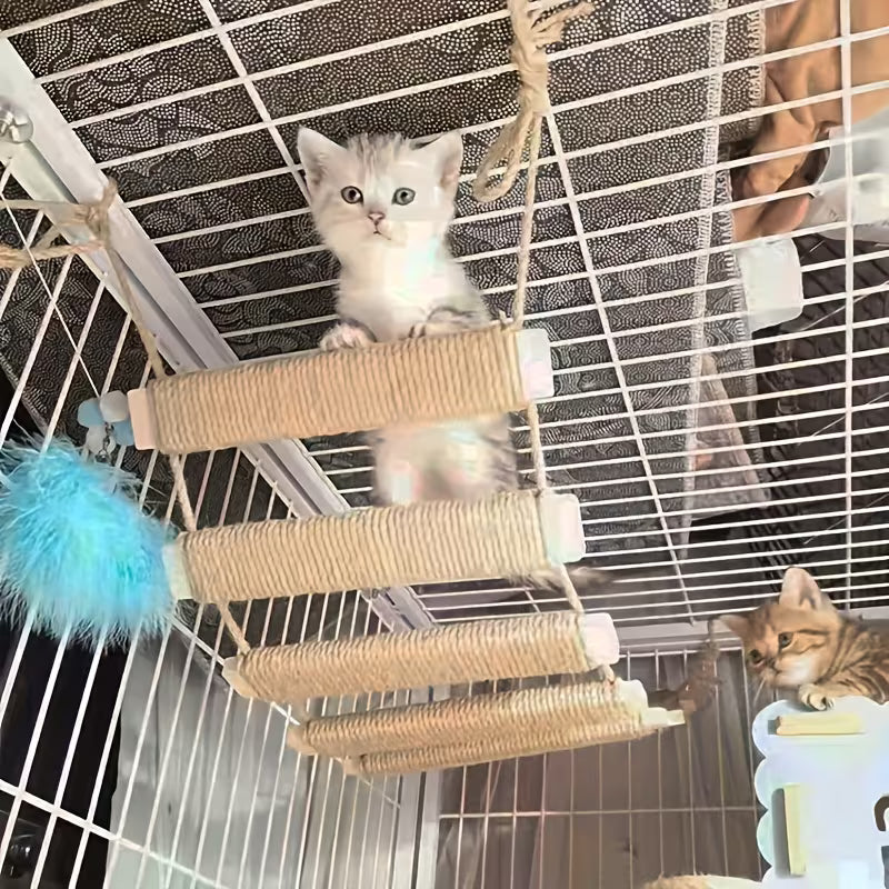Cat Climbing Ladder Made of Solid Wood, Available, Wood