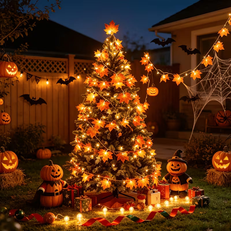 Maple Leaf Light Strings in 59in/236in Available - Battery-operated(batteries Not Included)