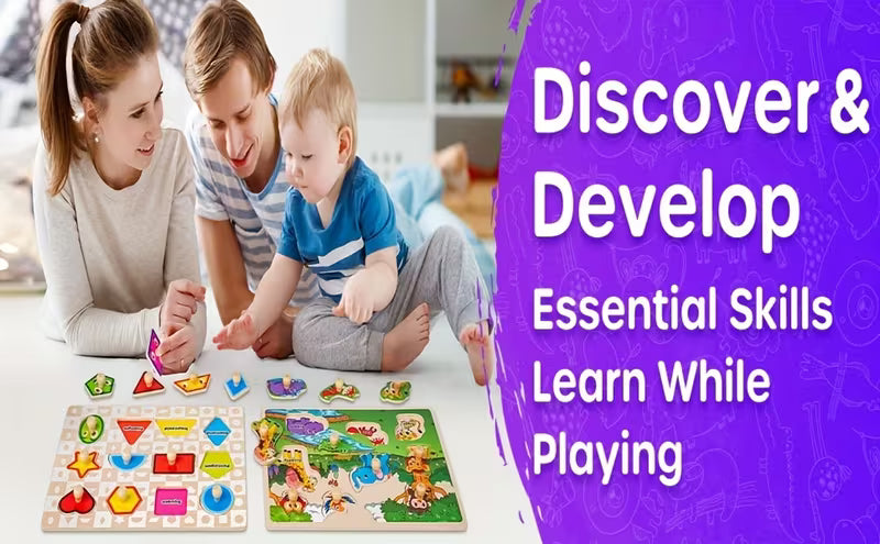 Wooden Puzzles for Toddlers 12 Months + Years Old