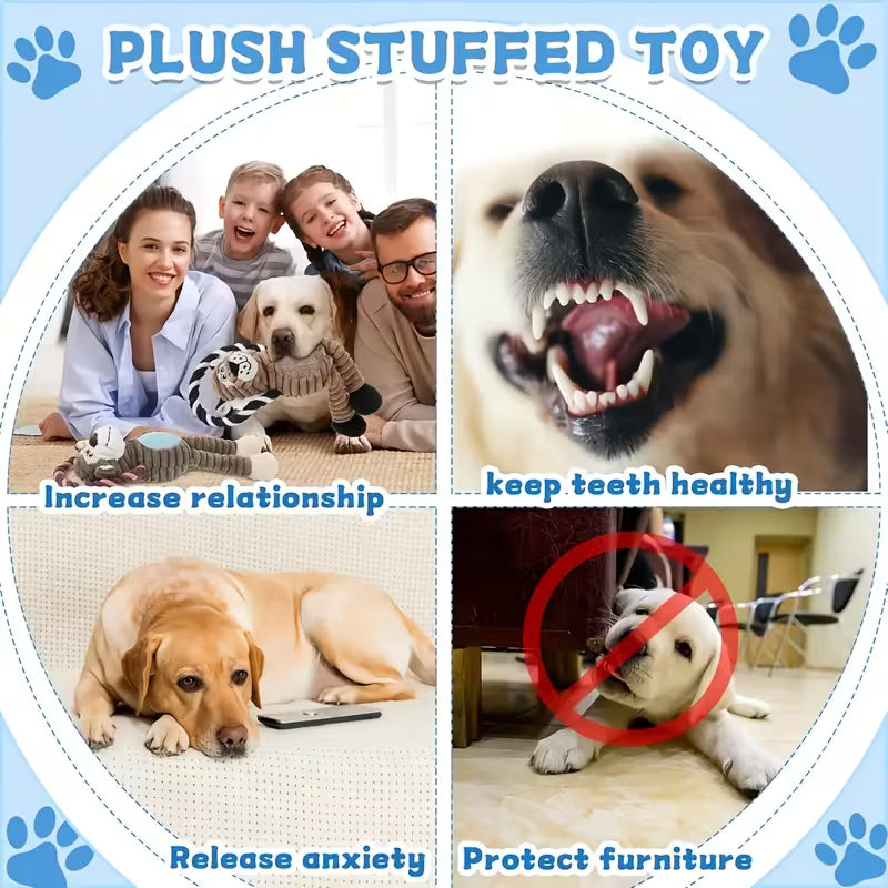 Squeaky & Durable Dog Toy Set - Multi-Animal
