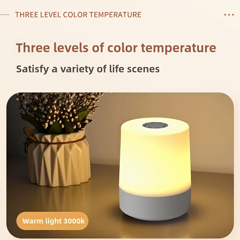 USB-Powered Touch Control LED Night Light with 3 Adjustable Colors And Dimmable Brightness