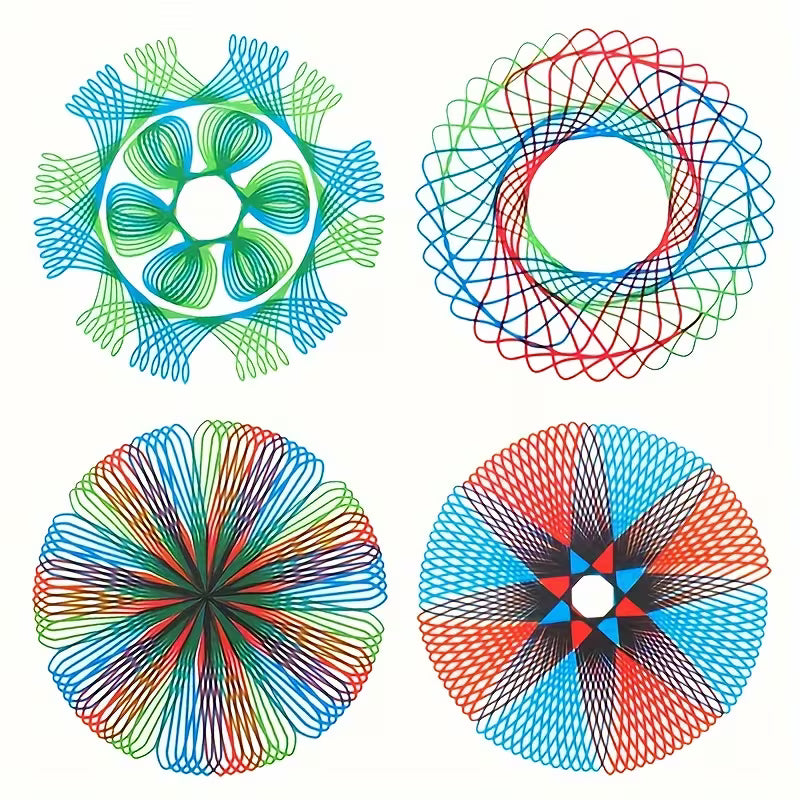 Puzzle Spirograph: Interlocking Gears and Wheels Drawing Additions Ruler