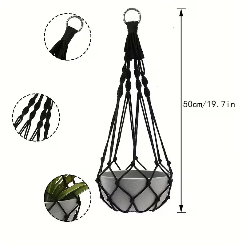 2pcs Bohemian Hand-Woven Plant Hangers Suitable for Indoor/Outdoor Use, Fabric Hanging Flower