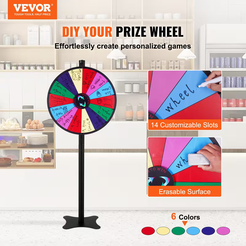 VEVOR 24/36-inch Spinning Prize Wheel