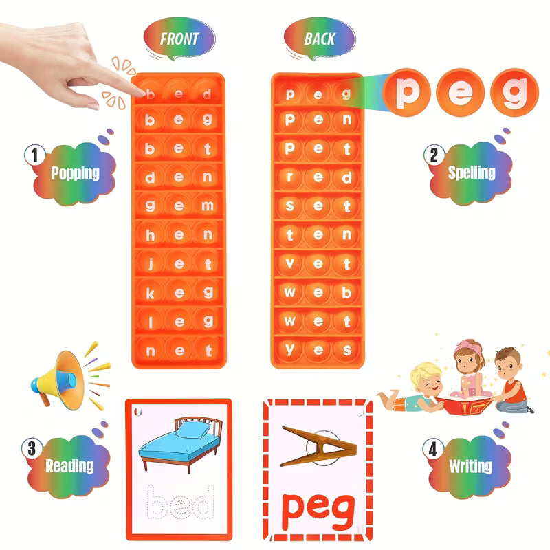 Learn 100 CVC Words Fidget Toys and Flashcards Set