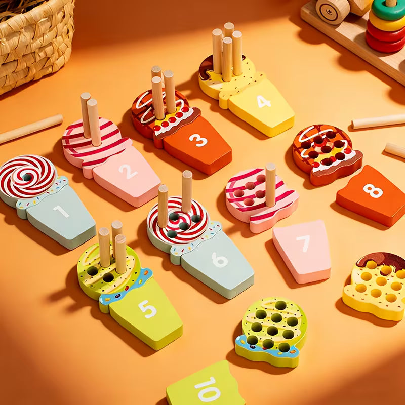 Wooden Ice Cream Number Stick Toy