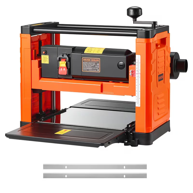 VEVOR Thickness Planer Two-Blade Power Benchtop Planer Woodworking 1800W 13