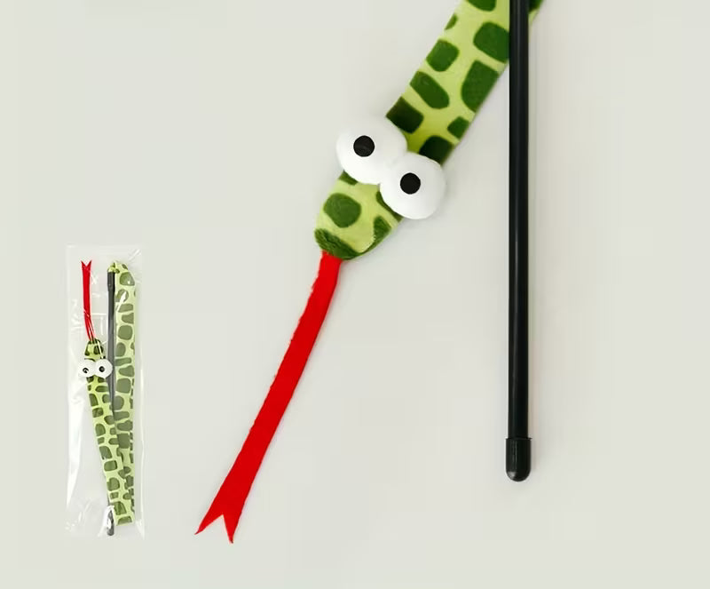 Extra Long 44-inch Cat Teaser - Paper Strip - Green, Green