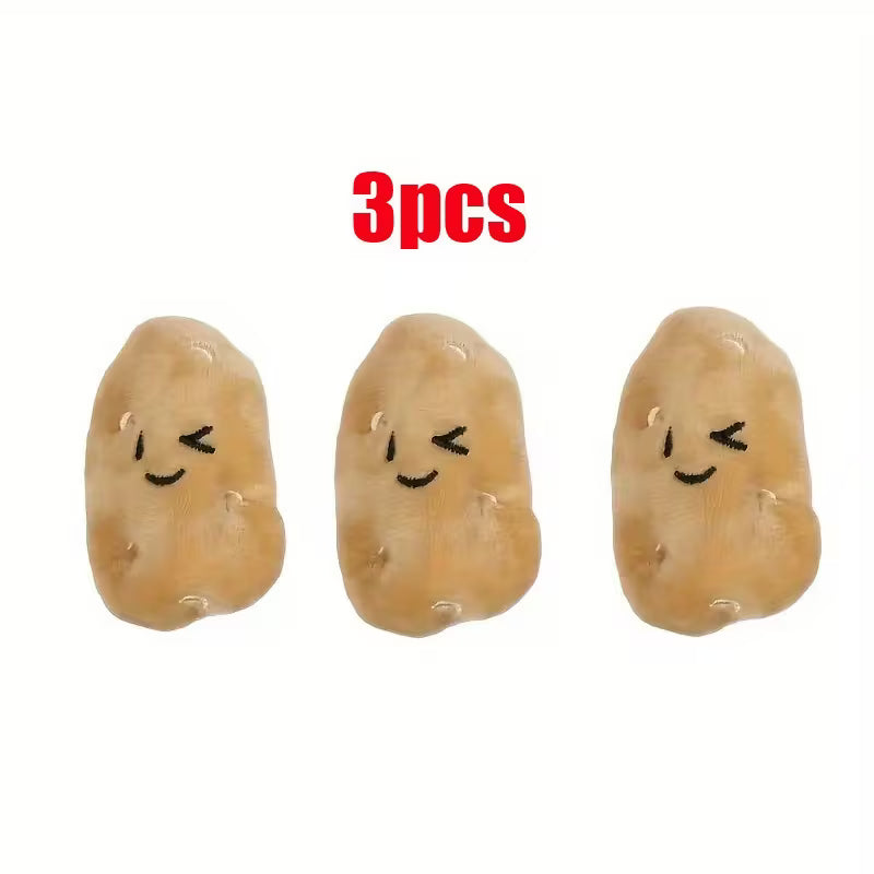 Adorable Cartoon Potato Plush Cat Toys - Soft Set