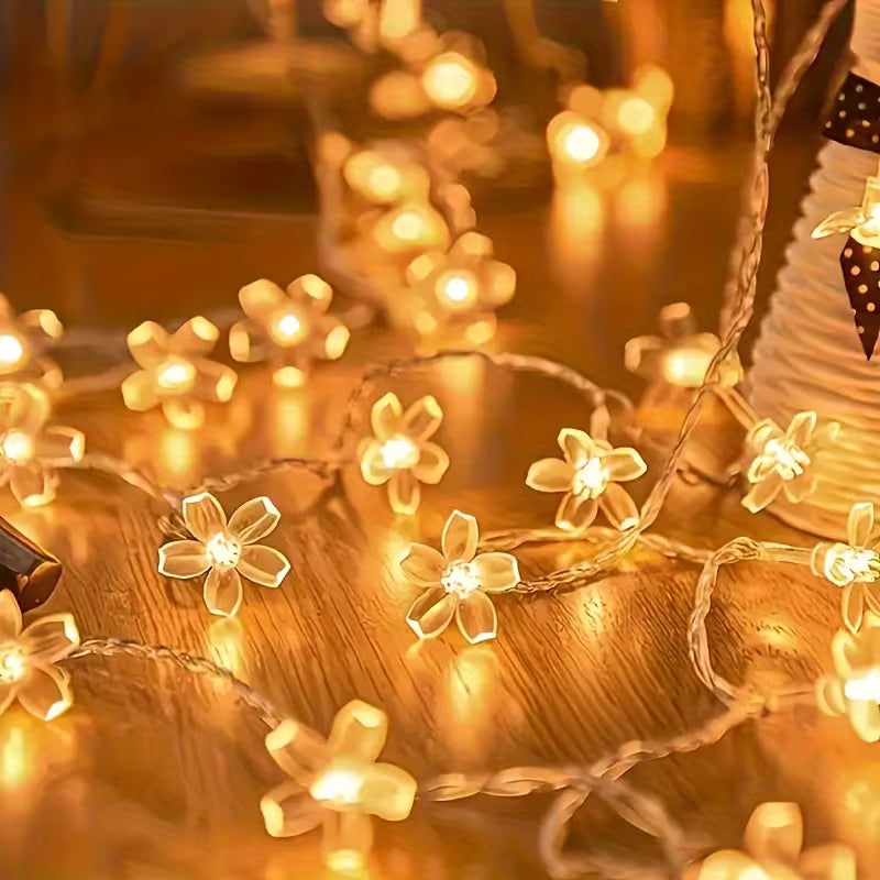 A String of Cherry Blossom Lights, Small Decorative Lights for Home Garden Decoration