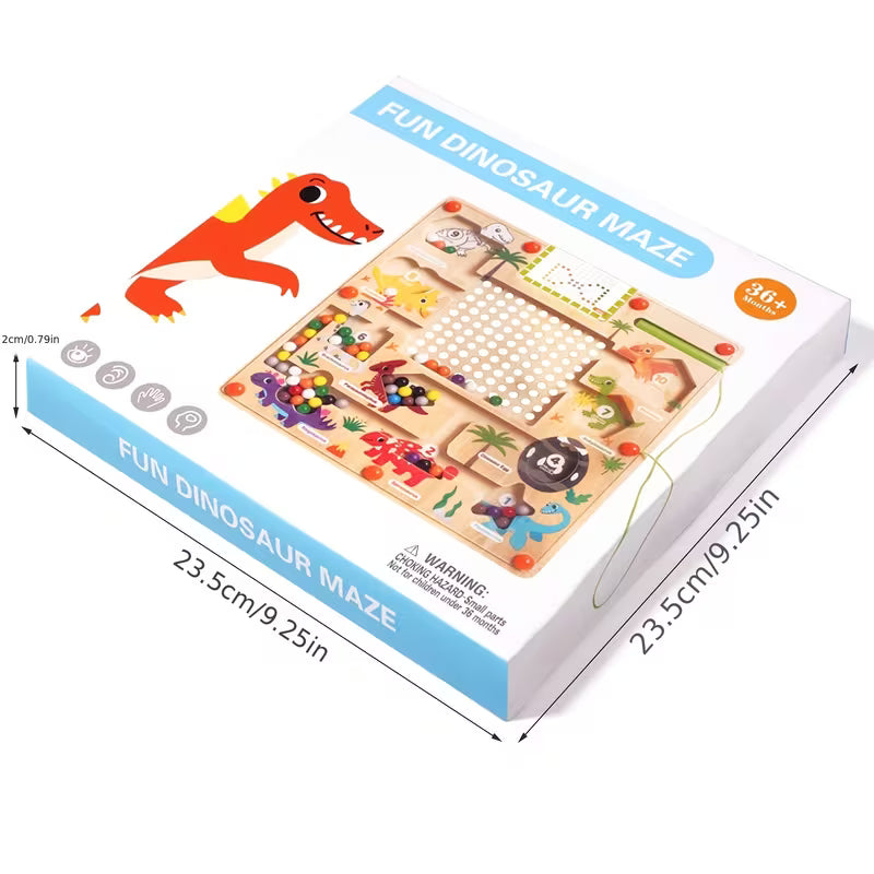 Wooden Dinosaur Magnetic Maze Puzzle Toy