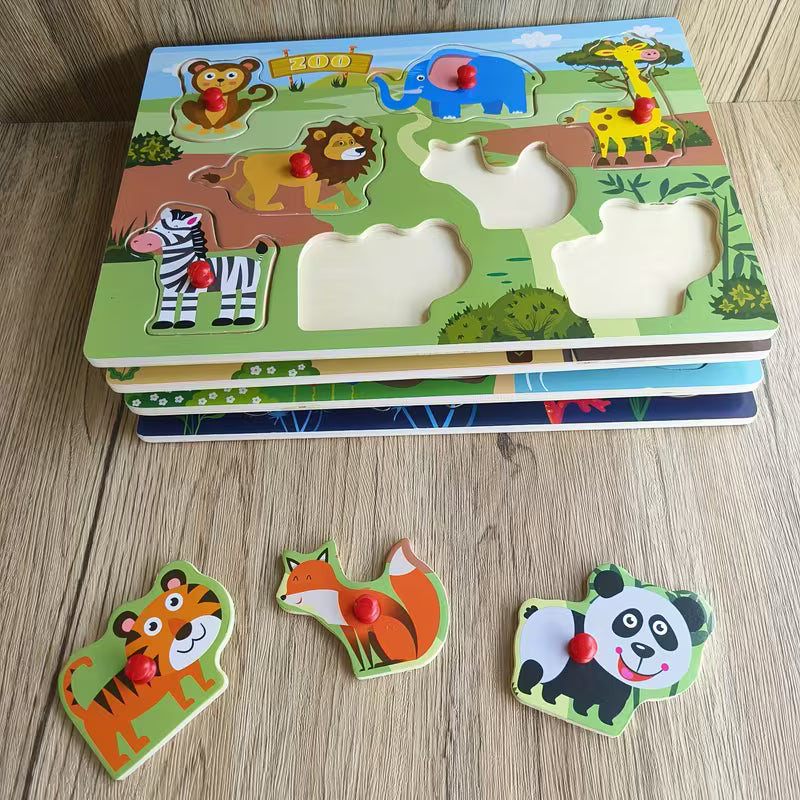 Peg Puzzle Set of 4 32-Piece Wooden