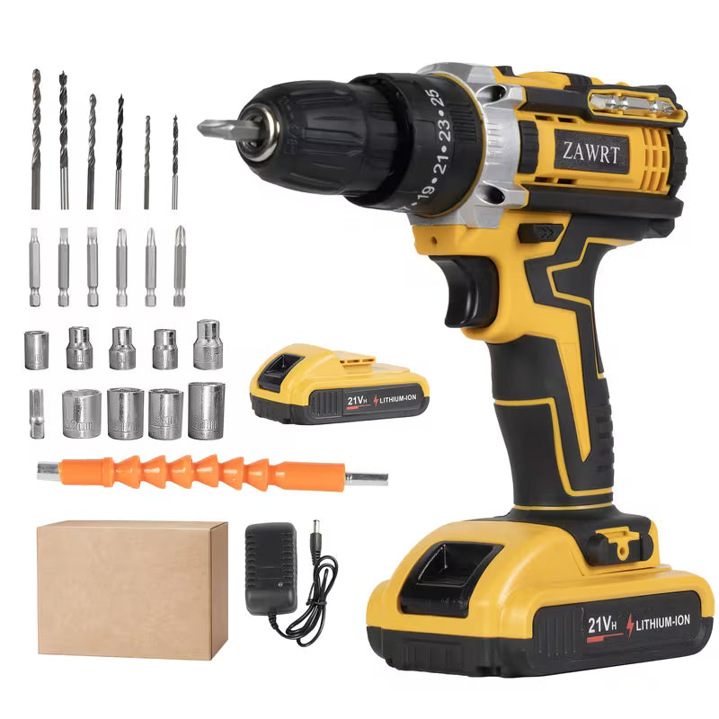 21V Cordless Impact Wrench, Wireless Drill Kit, Brushless Electric Impact Gun Drill
