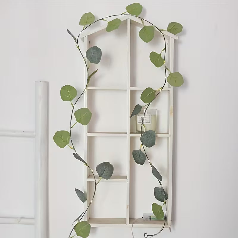 1pc of Decorative Light String with Eucalyptus Leaves, 78.74 inch Long with 20 Lights