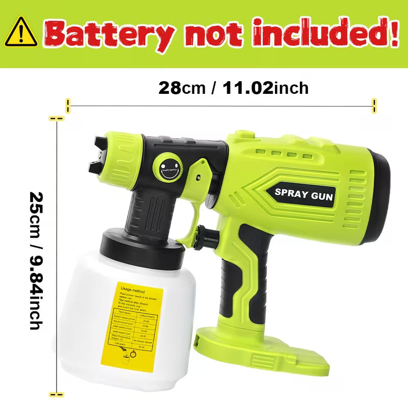 Paint Sprayer, Compatible with Ryobi 18V Battery (Battery Not Included), Electric Paint Machine