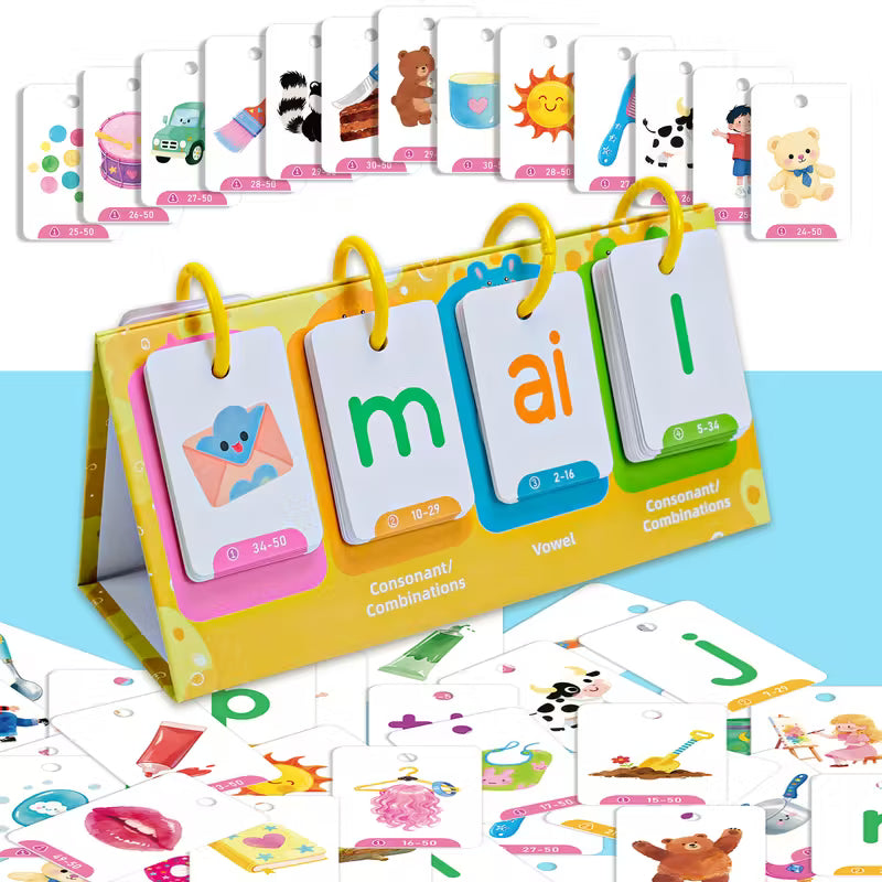 LACHILLY Phonics Words Flip Cards for Kids