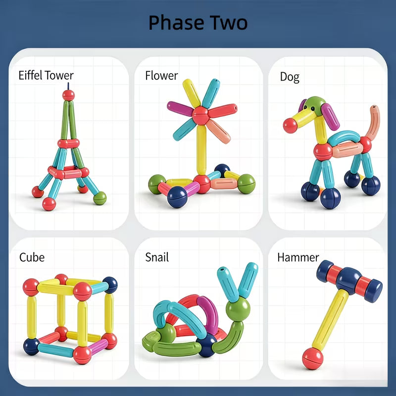 Back-to-school Clearance: 57/28-Piece Kids Magnetic Building Blocks