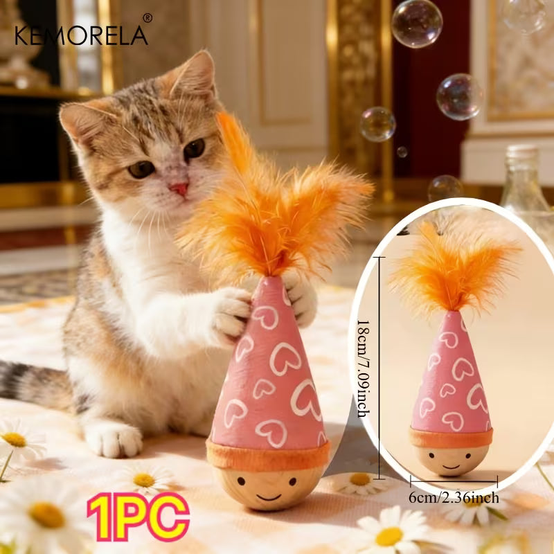 KEMORELA 1pc Wobble Cat Toy Set, Blue