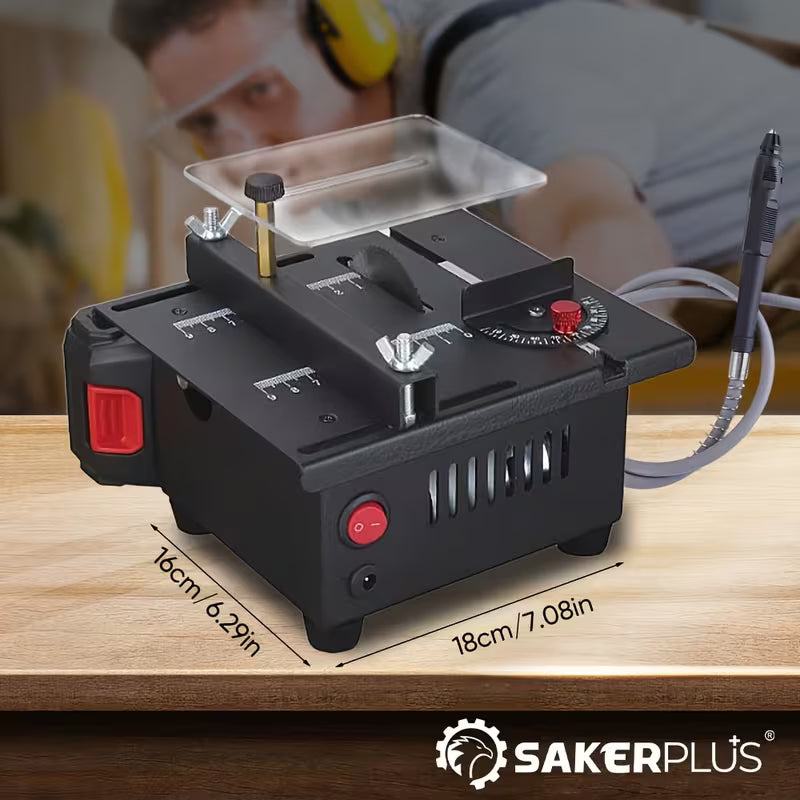 SakerPlus Mini Table Saw, 120pcs Multifunctional Portable All-in-one Set, Wood