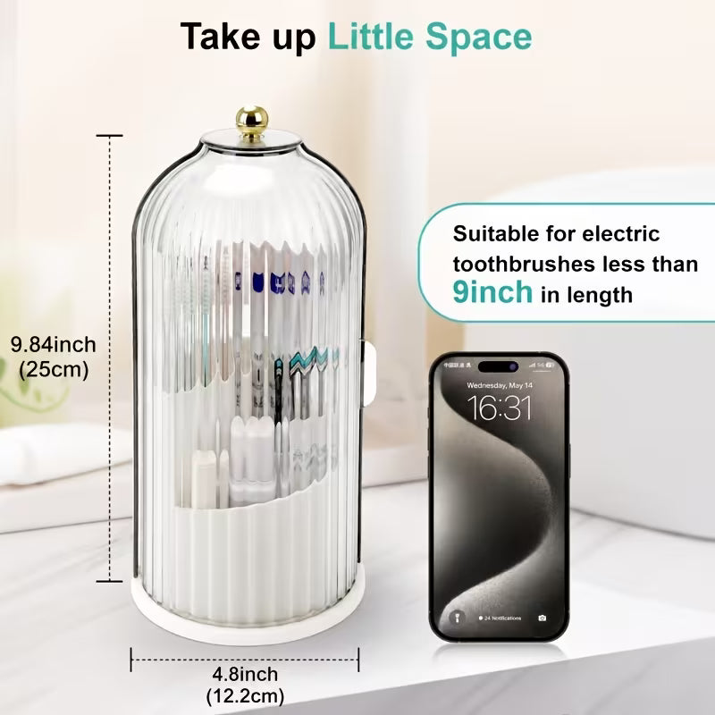 Rotating Three-Slot Toothbrush Holder